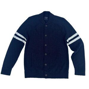 Abercrombie and Fitch Cardigan Mens XS Navy White Stripe Preppy Old Money